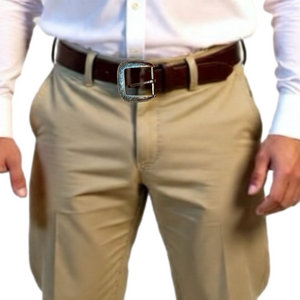 Silver Etched Rope Edge Engraved Belt Buckle VINTAGE Unisex